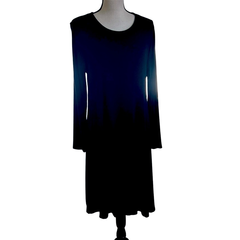Old Navy Black Swing Dress Long Sleeve Soft Knit size Large